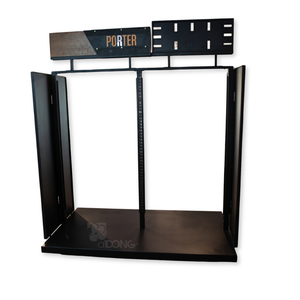 Présentoir à vêtements moderne en métal sur mesure avec roulettes, support de vente au détail double face autoportant, revêtement poudré, usine OEM ADONG - Product Image 1