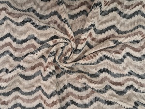 Hot Sale Premium Chevron Zig-Zag Crochet Knit <b>Fabric</b> by the Yard - Black, Deep Brown, Heather Grey, and Cream Material - Product Image 6