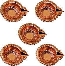 Diya de Cobre Puro para Pooja, Lámpara de Aceite Tradicional para el Hogar, Templo, Decoración Festiva - Product Image 3