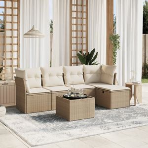 Set di divani da giardino Beige bianco crema - Product Image 1