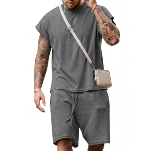 Nouvel ensemble de survêtement décontracté pour homme, idéal pour la course, l'entraînement et la gym, léger, composé d'un t-shirt et d'un short. - Product Image 1