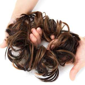 Hairarchy Extension de chignon en cheveux indiens Remy bruns avec frange, facile à porter, aspect naturel, taille personnalisée, vente en gros, meilleur prix - Product Image 2