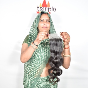 ผมแท้แบบไม่ผ่านกระบวนการ 4*4 Closure Remy Hair จากอินเดีย ขายส่ง 100% Virgin Cuticle Aligned เย็บด้วยเครื่องแบบ Double Weft  แบบ Full Lace ลอนธรรมชาติ ใช้งานง่าย - Product Image 2