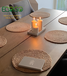 Eco2go Vietnam Eco-Friendly Braided Sedge <b>Table</b> <b>Mat</b> Handcrafted <b>Round</b> Seagrass Placemat Boho Decoration - Product Image 3