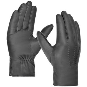 Gants en cuir de luxe pour hommes, à doigts entiers, design personnalisé, ajustement parfait, chauds pour l'hiver, grande taille, pour usage quotidien en extérieur - Product Image 1