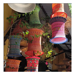 Colorful Handmade Brocade <b>Lantern</b> Decorative Fabric Hanging Light Shade for Luxury Home Resort Hotel Restaurant Interior Decore - Product Image 4