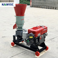 Broyeur à granulés de biomasse diesel avec boîte de vitesses robuste pour la fabrication de granulés de sciure de bois et de paille domestiques