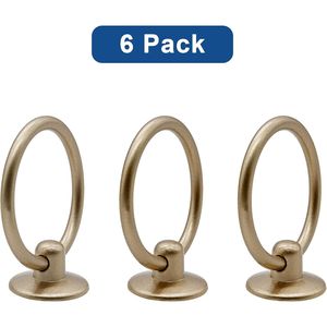 Modernos tiradores de anillo de 6 piezas en oro champán para cajones de cómodas y gabinetes de cocina, tiradores metálicos para muebles - Product Image 2