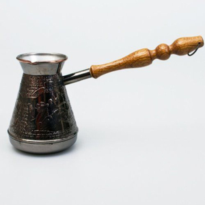 Handmade Engraved Copper Turkish Coffee Pot Cezve With Wooden Handle Traditional Arabic Ibrik Stovetop Coffee <b>Maker</b> Wholesale - Product Image 1