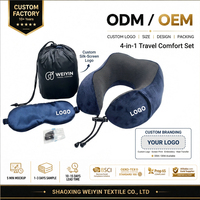 Sac de rangement pour couverture en polaire à prix ultra-bas, ensemble de couverture de voyage 3-en-1, adapté aux voyages en avion avec logo brodé personnalisé