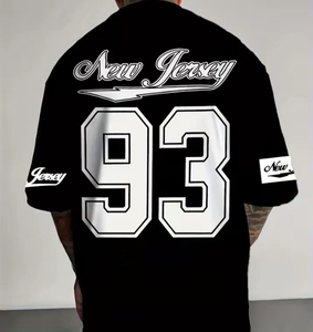 Custom Mens Plus Size 100% Cotton Oversize Vintage Heavyweight Casual Loose Fit Solid Letter Digital Printed Front <b>Back</b> <b>T</b>-Shirts - Product Image 1