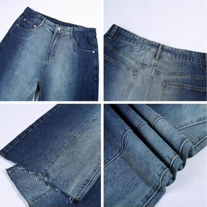 Pantalones de mezclilla lavados de cintura alta, corte recto regular, diseño ajustado, a la moda, nuevos, para hombre, venta al por mayor con servicio OEM - Product Image 6