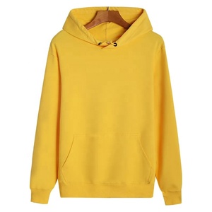 เสื้อฮู้ดสีเหลืองสำหรับผู้ชาย ทรงปกติ สีพื้น ผ้าเฟรนช์เทอร์รี่ แขนยาว สวมใส่สบายๆ สำหรับฤดูใบไม้ร่วง ปี 2027 - Product Image 3