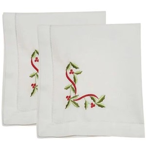 Serviettes de table en coton brodé sur mesure, avec ourlet festonné, durables, lavables en machine, pour événements domestiques et Noël, vente en gros - Product Image 6