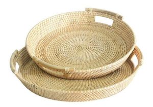 Plateau carré en rotin de style bohème, motif végétal, design flexible, du Vietnam, pour service et décoration intérieure, vente en gros durable - Product Image 3