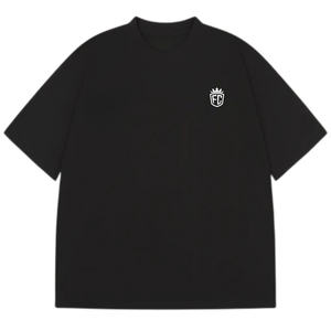 Camiseta Negra Oversize de Algodón para Hombre con Logo Minimalista en el Pecho, Estilo Urbano, Manga Corta, Casual, de Moda, Fabricación OEM - Product Image 3