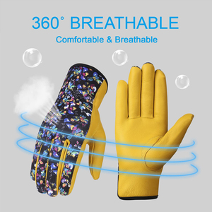 Gants de travail en cuir de vachette de qualité supérieure, résistants à l'eau, compatibles avec les écrans tactiles, nouveau style, en cuir véritable. - Product Image 4