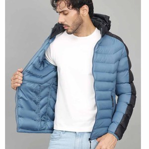 Wholesale <b>Men's</b> Shiny Down Puffer <b>Padded</b> <b>Coat</b> With Hood Breathable Fabric <b>Long</b> Sleeve Winter Thicken Warm Bubble Jackets for <b>Men</b> - Product Image 2