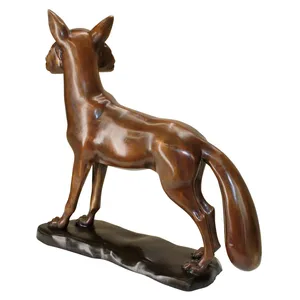 Bronze Dog Figurine Animal Sculpture Casting Art Collectible Decorative <b>Statue</b> - Product Image 1
