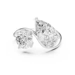 Anillo de compromiso solitario de plata 925 con diamante talla pera, anillo de joyería clásico de moissanita para mujer - Product Image 3
