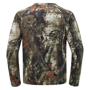 เสื้อรัดรูปลายพรางแบบ Real Tree สำหรับล่าสัตว์ ผลิตตามสั่ง ขายส่ง ผ้าสแปนเด็กซ์/โพลีเอสเตอร์คุณภาพสูง 220 กรัม แขนยาว สำหรับผู้ชาย ผลิตตามสั่ง - Product Image 3