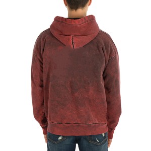 Sweat à capuche oversize délavé pour homme 100 % coton French Terry couleur unie décontracté avec poche coupe classique style automne - Product Image 3