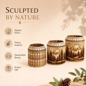 Ensemble de jardinières en bois artisanal de luxe pour la décoration moderne de la maison |   Porte-pot de fleurs décoratif rustique d'inspiration naturelle pour l'intérieur et l'extérieur - Product Image 5