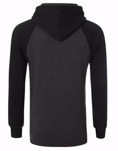 Sweat-shirt d'hiver personnalisé brodé, en polyester/coton, épais, bicolore, noir et gris foncé, en molleton, pour homme - Product Image 2