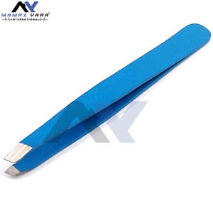 Trousse à outils pour pinces à épiler, pinces à épiler pour extensions de cils en acier inoxydable, pinces professionnelles en acier allié bleues, ensemble de 2 pièces pour la beauté - Product Image 3