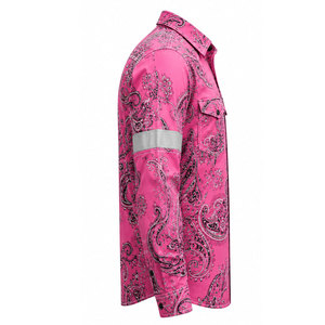 Paisley Print NFPA2112 FR <b>Shirts</b> Flame Resistant Top 6.5OZ CAT2 Men's Buttons ASTM Certified Two Chest Pockets Fire Retardant - Product Image 4