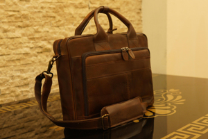Luxury <b>Laptop</b> Sleeve Custom Genuine Leather Coffee Color High Quality Soft <b>Case</b> Trendy OEM Bag Men <b>Women</b> Wholesale Portable - Product Image 4