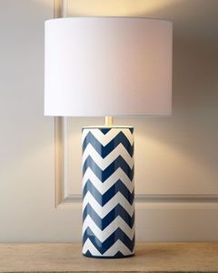 Blue White Metal Table Lamp Modern Bedside Desk <b>Light</b> Warm LED Eye-Caring Plug-In <b>Shade</b> <b>for</b> <b>Bedroom</b> Living Room - Product Image 3