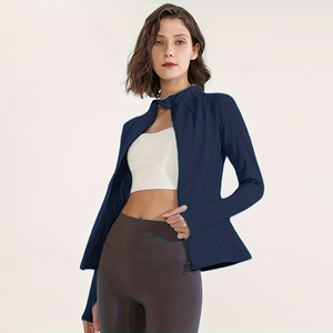 Women's High Quality Buttery Soft Popular Women Long Sleeve Gym Training Fitness Outer Wear <b>Jackets</b> <b>Yoga</b> <b>Jacket</b> With Pocket - Product Image 4