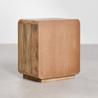 Mesita de noche rectangular Vandana Arion Merino 50x35 cm en madera de mango, MDF y yute Abrams