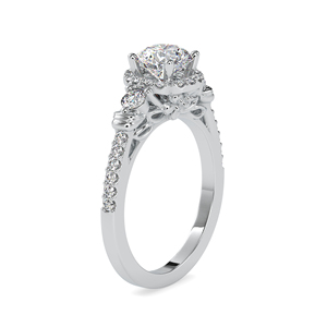 Bague de fiançailles en diamant cultivé en laboratoire, alliance en or blanc 14 carats, bijoux en diamant taille ronde, bague en diamant 1 carat - Product Image 6