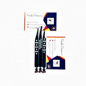 Pince à cils Somofy Enterprises en acier inoxydable, pointe lisse, ensemble de précision, logo personnalisé, design inférieur, prise en main parfaite, 10 mm, emballage papier - Product Image 2