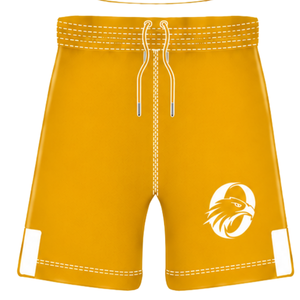 Conjunto de Uniforme de Rugby de Manga Corta Amarillo, Blanco y Negro, Jersey de Rugby con Cuello Redondo y Estampado Gráfico, Pantalones Cortos con Cordón, Ropa Deportiva para Equipo - Product Image 5