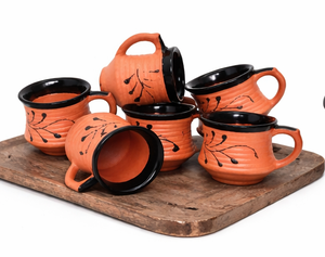 SwamiG TradeX Stocked Handcrafted Natural Clay Glazed Portable Country Style Heat-Resisting Eco-Friendly Food Coffee <b>Tea</b> <b>Set</b> - Product Image 1