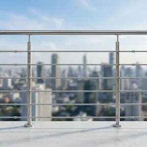 Barres horizontales modernes en acier inoxydable pour garde-corps d'escalier, balustrade durable pour balcon, maison, bureau, hôpital, centre commercial, appartement - Product Image 5
