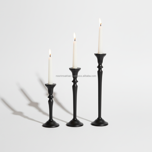 Fabuloso candelabro de aluminio negro, portavelas pulido brillante, decoración de mesa de comedor, fabricante de calidad de exportación - Product Image 1
