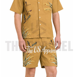 Mens Twin Summer <b>Set</b> Breathable Lightweight Two-Piece Casual Outfit Short Sleeve Shirt Streetwear Matching <b>Set</b> Polyester/Cotton - Product Image 5