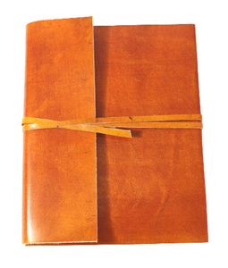 Promotional Hand Bound Recycled Cotton <b>Paper</b> Notebook <b>Orange</b> Leather Journal Women Men Daily Planner Gratitude Journal - Product Image 1