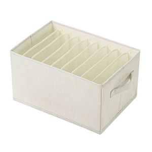 Organizadores de Ropa Interior y Calcetines, Divisores de Lino Plegables <span class=keywords><strong>para</strong></span> Armario, <span class=keywords><strong>Cajas</strong></span> de Almacenamiento <span class=keywords><strong>para</strong></span> <span class=keywords><strong>Guardar</strong></span> Jeans, <span class=keywords><strong>Pantalones</strong></span> y Leggings - Product Image 1