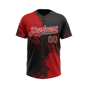 เสื้อเบสบอลแบบสั่งทำ 2 กระดุม พิมพ์ลายแบบ Sublimation สีเขียวดำ ชุดทีม ระบายเหงื่อได้ดี ชุดกีฬา OEM ODM - Product Image 5
