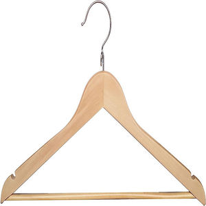 Cintre en bois naturel avec finition lisse pour chemises, robes, costumes, vestes, manteaux et rangement de garde-robe - Product Image 1