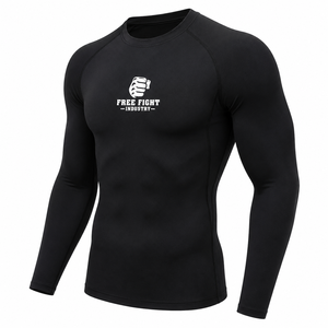 T-shirt de compression à manches courtes pour homme, gris, séchage rapide, en spandex et polyester, coupe ajustée - Product Image 3
