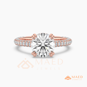 Bague en or rose pour femme, diamant rond, moissanite solitaire, bijoux de fiançailles, cadeau pour elle, USA - Product Image 6