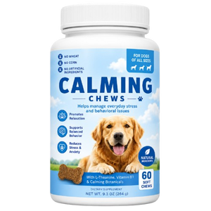 Masticables Calmantes para Perros de Todos los Tamaños, Masticables Blandos con L-Teanina, Vitamina B1, Botánicos Calmantes, 60 Unidades, 9.3 Oz, Sin Granos - Product Image 1