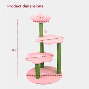 Arbre à chat moderne rose et vert en sisal, multi-niveaux, meuble d'intérieur pour animaux de compagnie, condo amovible et durable pour chats - Product Image 6