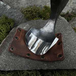 Lame en acier carbone forgée à la main, manche en bois de frêne, étui en cuir - Product Image 5